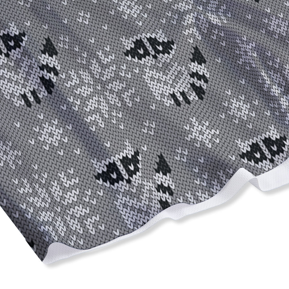 Raccoon Knitted Print Pattern Mesh Shorts
