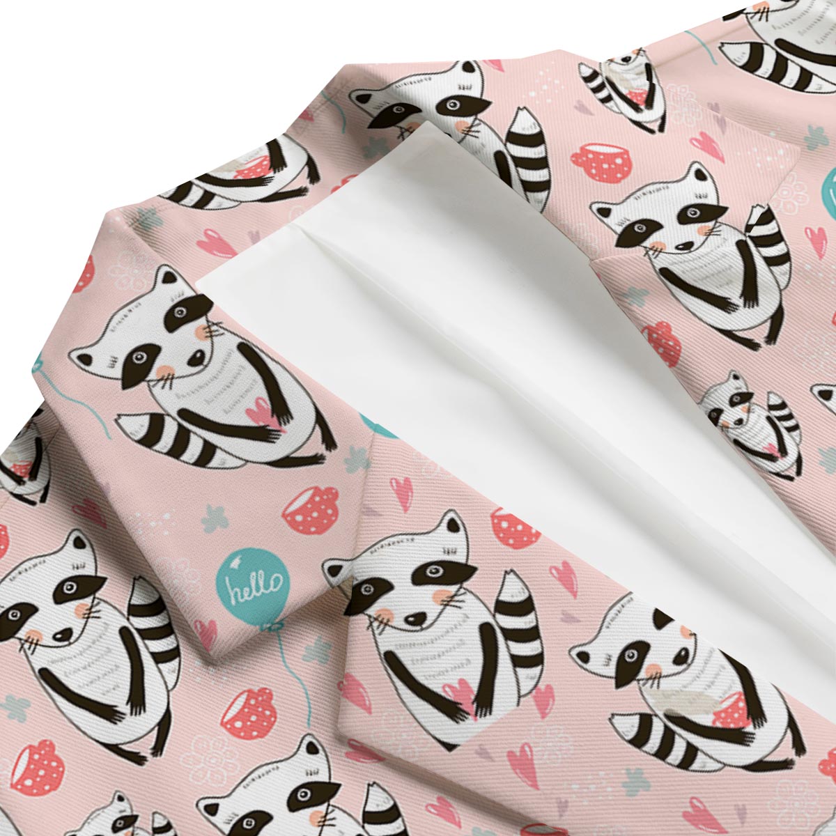 Raccoon Pattern Print Men's Blazer-grizzshop