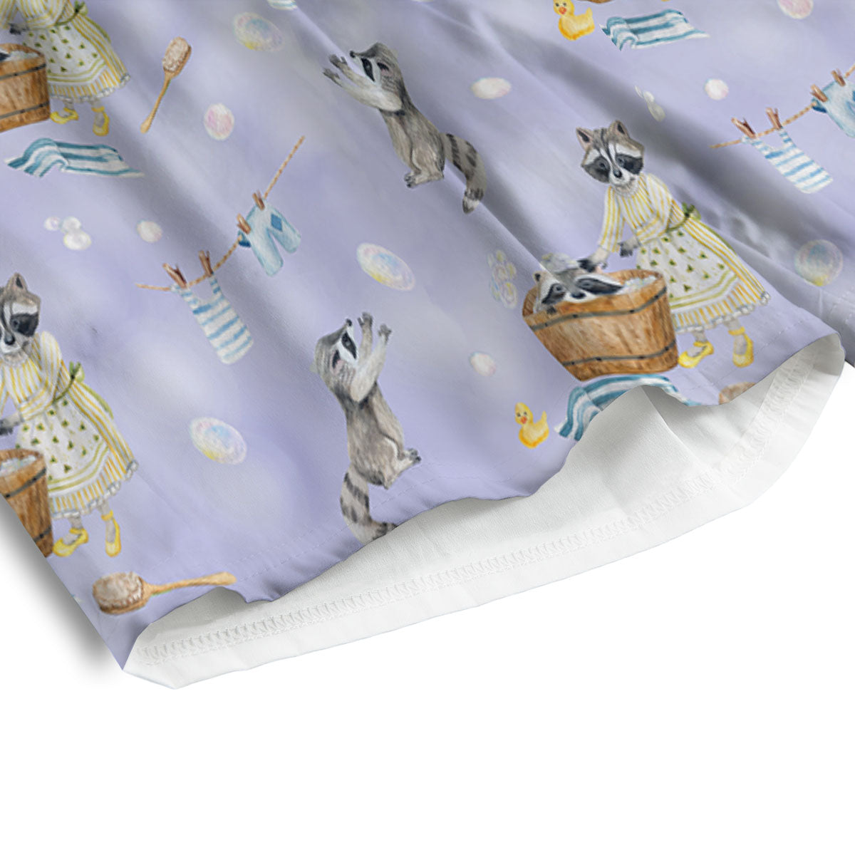 Raccoon Watercolor Print Pattern Men's Athletic Shorts