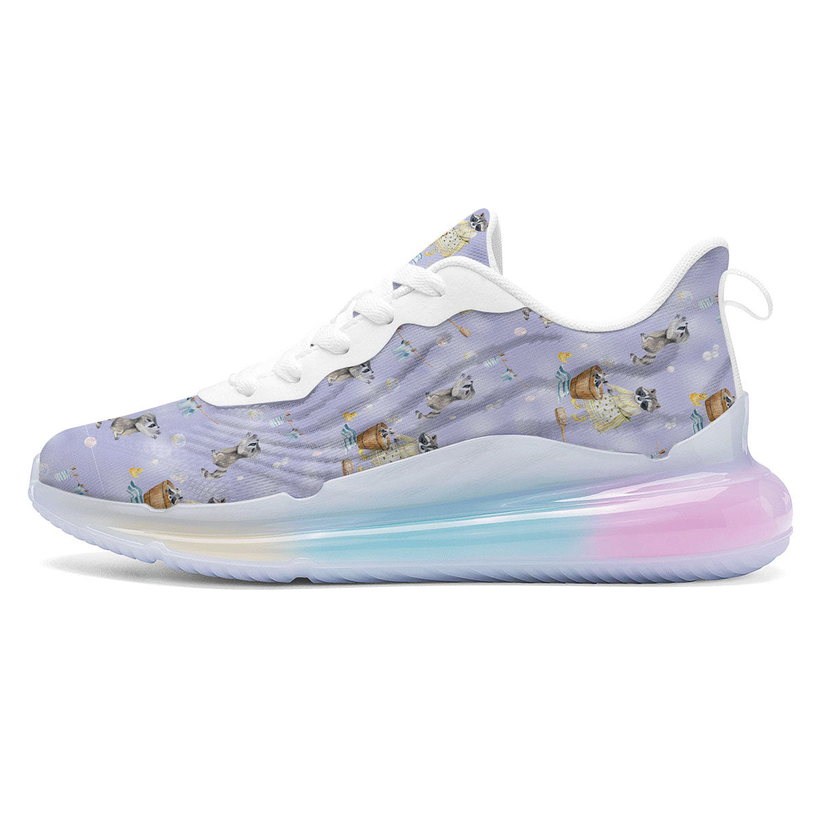 Raccoon Watercolor Print Pattern Running Sneakers-grizzshop