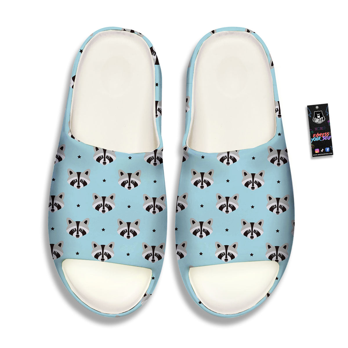 Raccoon Cartoon Print Pattern Sandals-grizzshop
