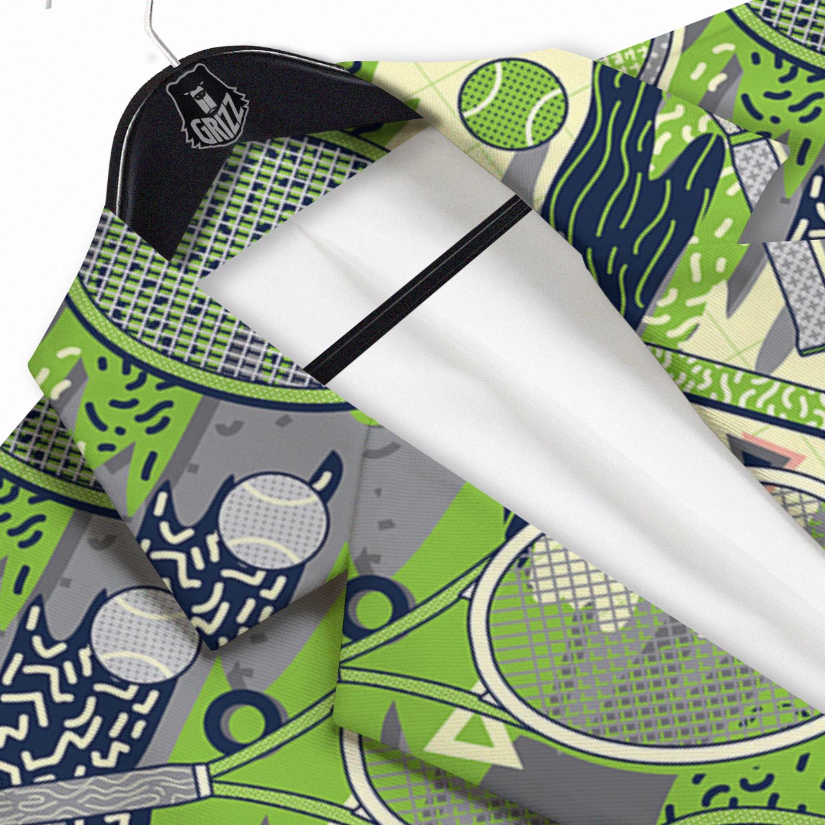 Racket And Tennis Ball Print Pattern Men's Sport Coat-grizzshop