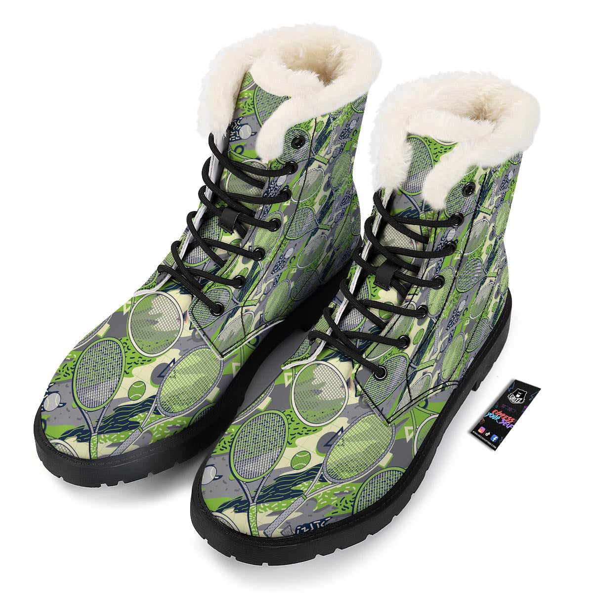 Racket And Tennis Ball Print Pattern Winter Boots-grizzshop