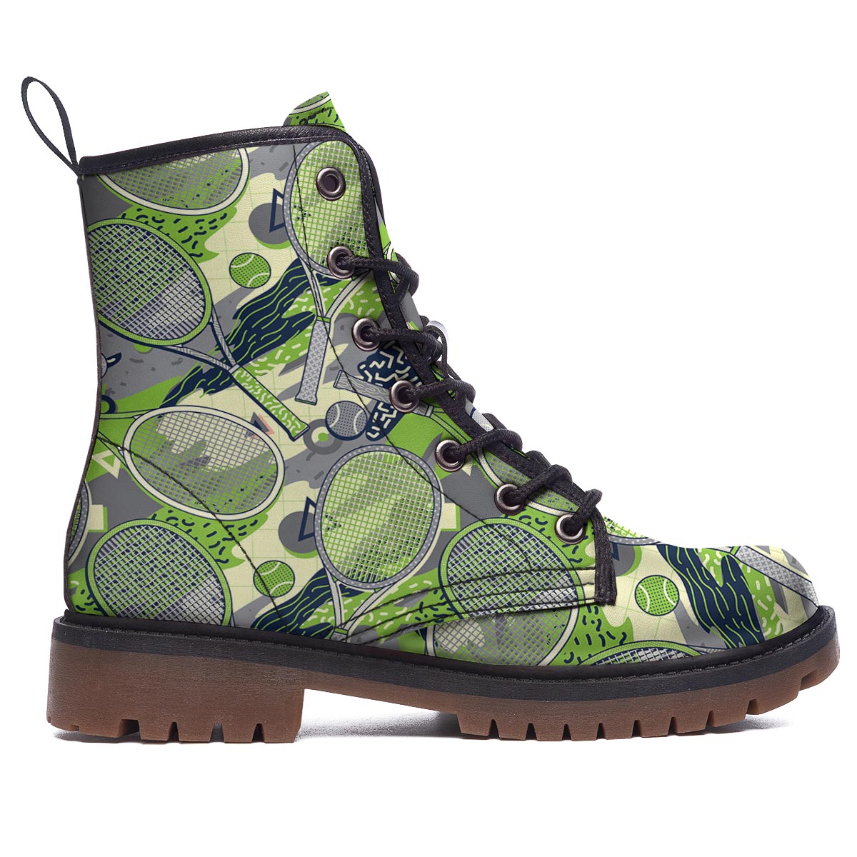 Racket And Tennis Ball Print Pattern Work Boots-grizzshop