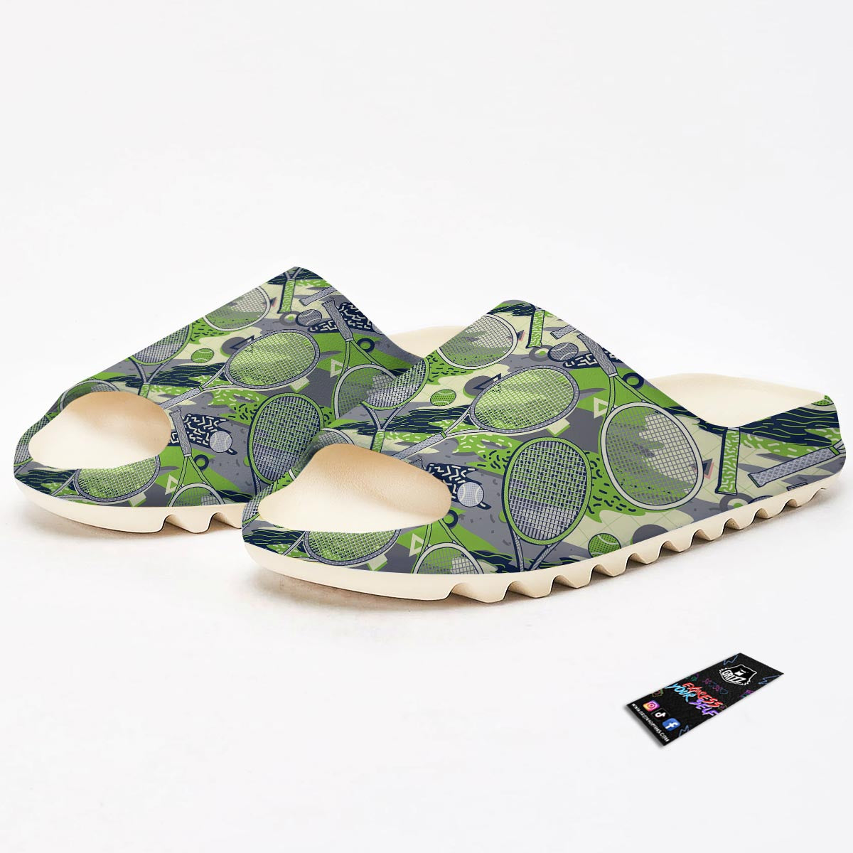 Racket And Tennis Ball Print Pattern Sandals-grizzshop