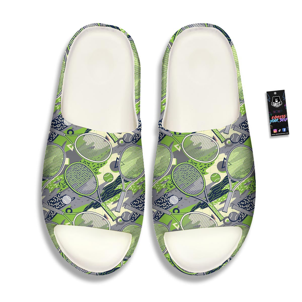 Racket And Tennis Ball Print Pattern Sandals-grizzshop