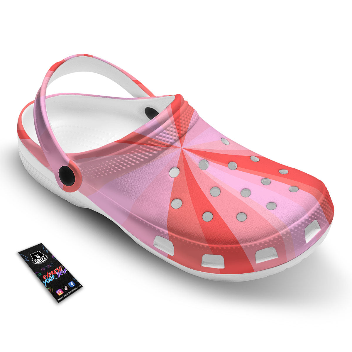 Radial Rays Pink Print Clog-grizzshop