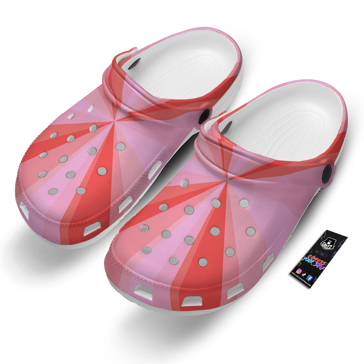 Radial Rays Pink Print Clog-grizzshop