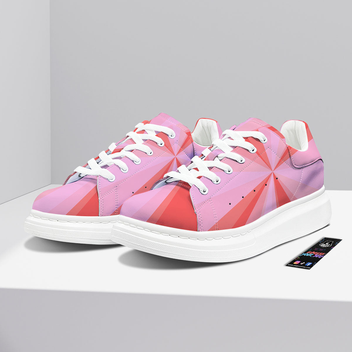 Radial Rays Pink Print Platform Shoes-grizzshop