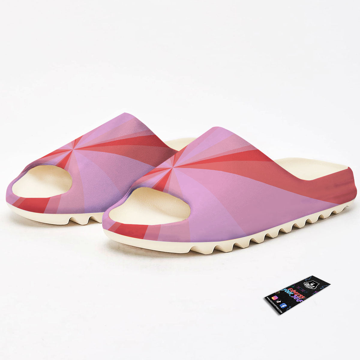 Radial Rays Pink Print Sandals-grizzshop