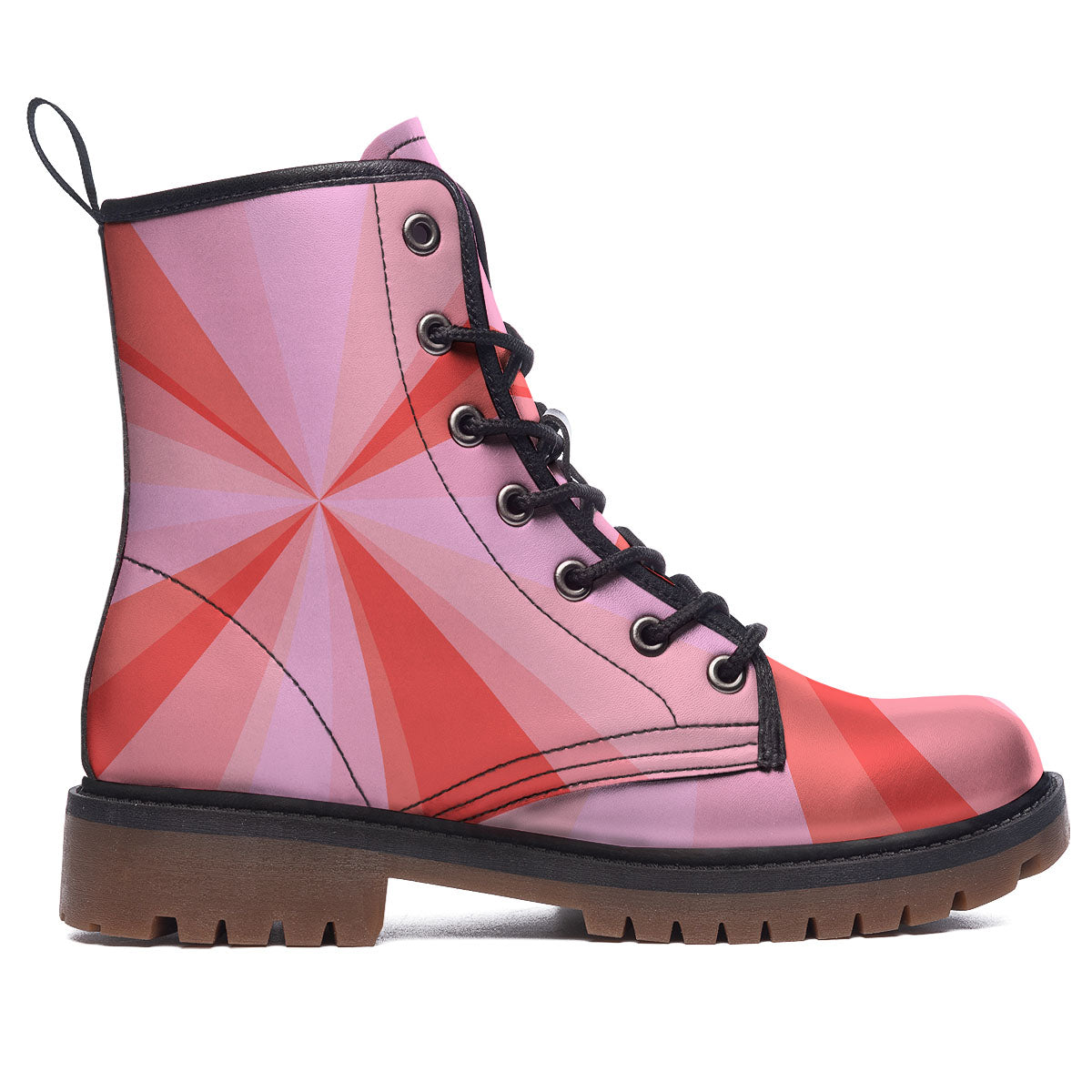 Radial Rays Pink Print Work Boots-grizzshop