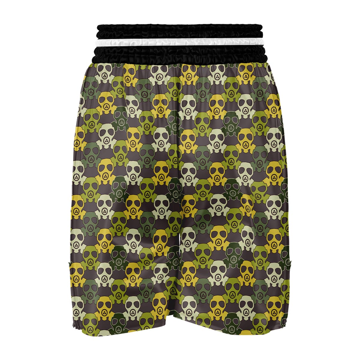 Radiation Mask Pattern Print Boxing Shorts-grizzshop