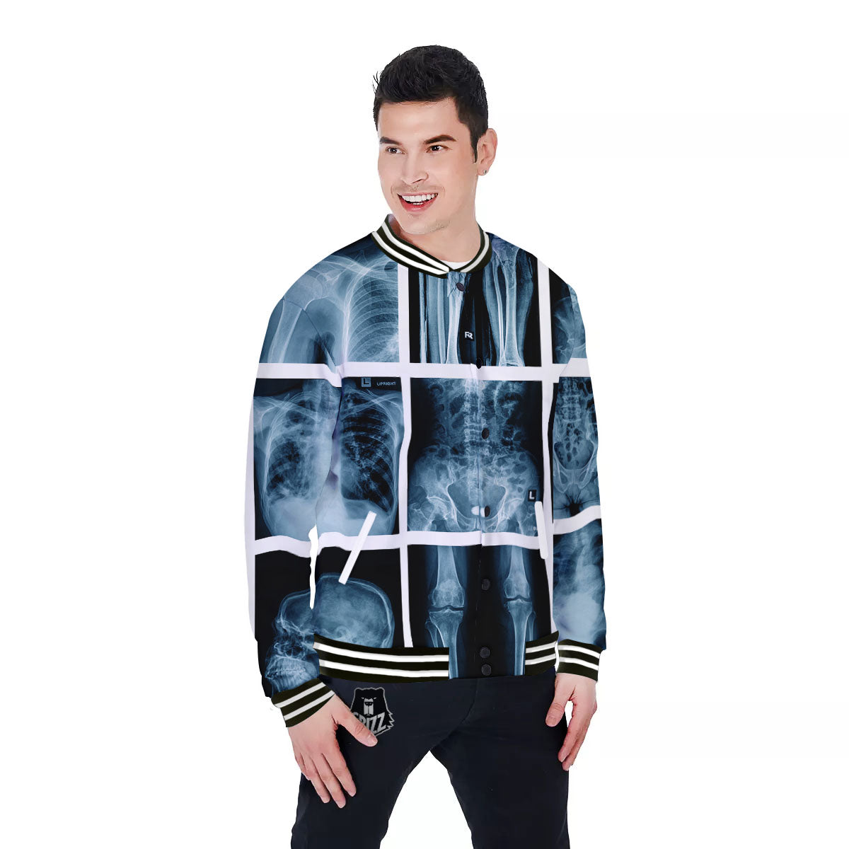 Radiology X-Ray Film Print Baseball Jacket-grizzshop