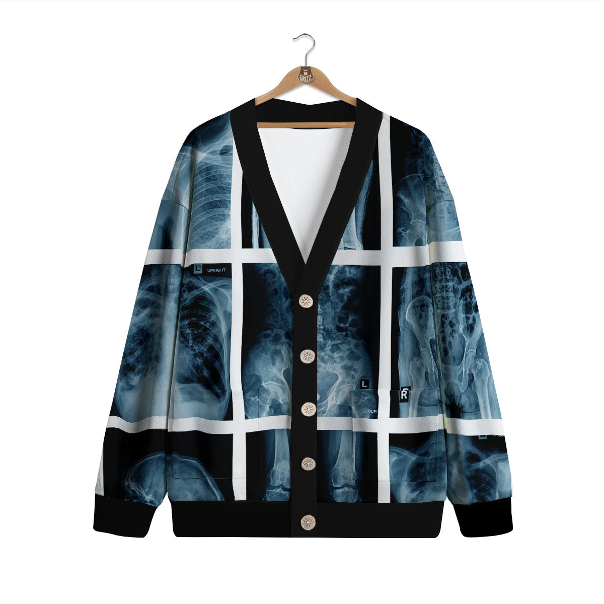Radiology X-Ray Film Print Cardigan-grizzshop