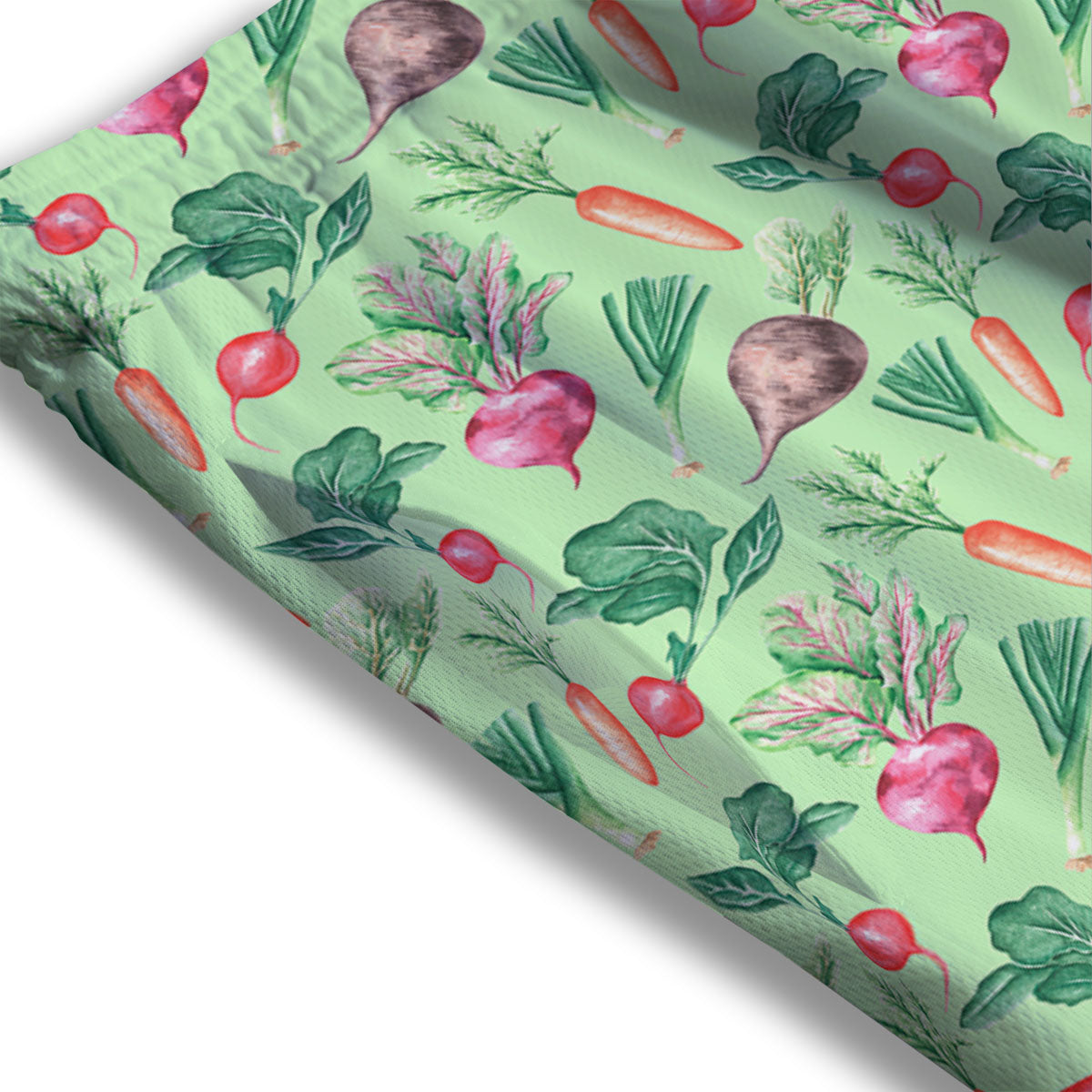 Radish And Watercolor Carrot Print Pattern Mesh Shorts
