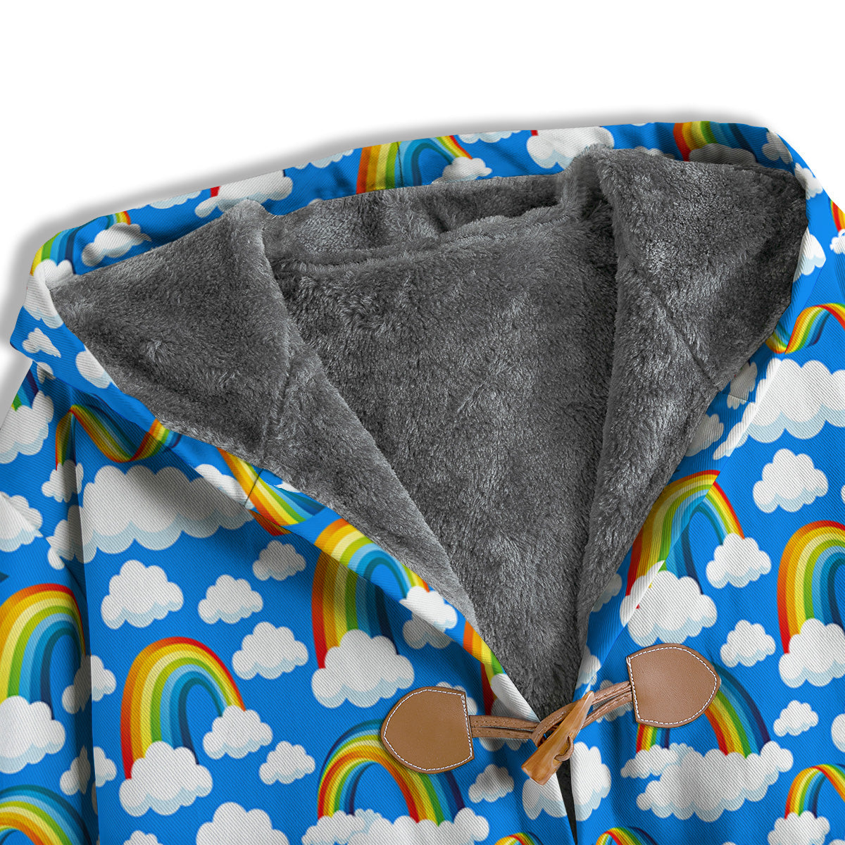 Rainbow And Clouds Blue Print Pattern Men's Windbreaker Jacket-grizzshop