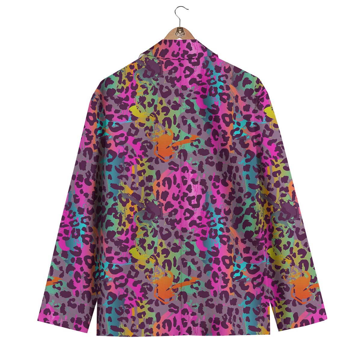 Rainbow Cheetah Leopard Pattern Print Men's Blazer-grizzshop