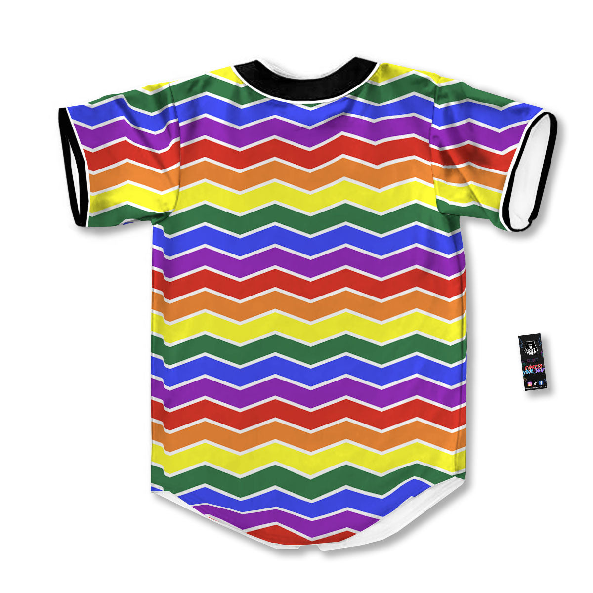 Rainbow Chevron LGBT Pride Print Pattern Baseball Jersey-grizzshop