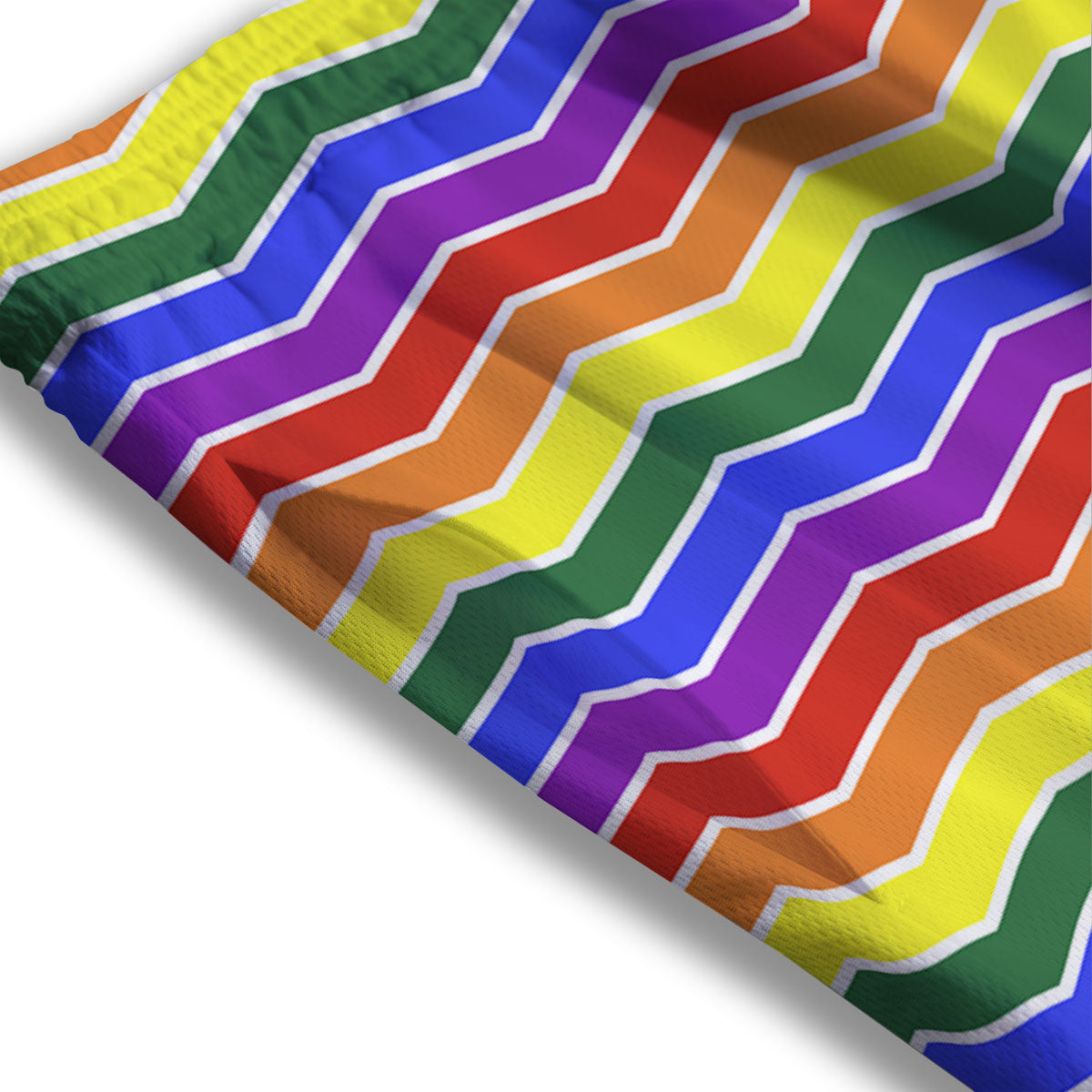 Rainbow Chevron LGBT Pride Print Pattern Mesh Shorts-grizzshop