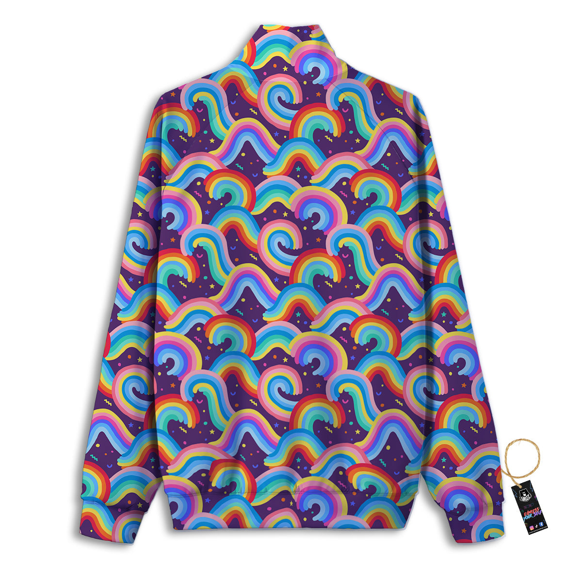 Rainbow Colorful Cute Print Pattern Track Jacket-grizzshop