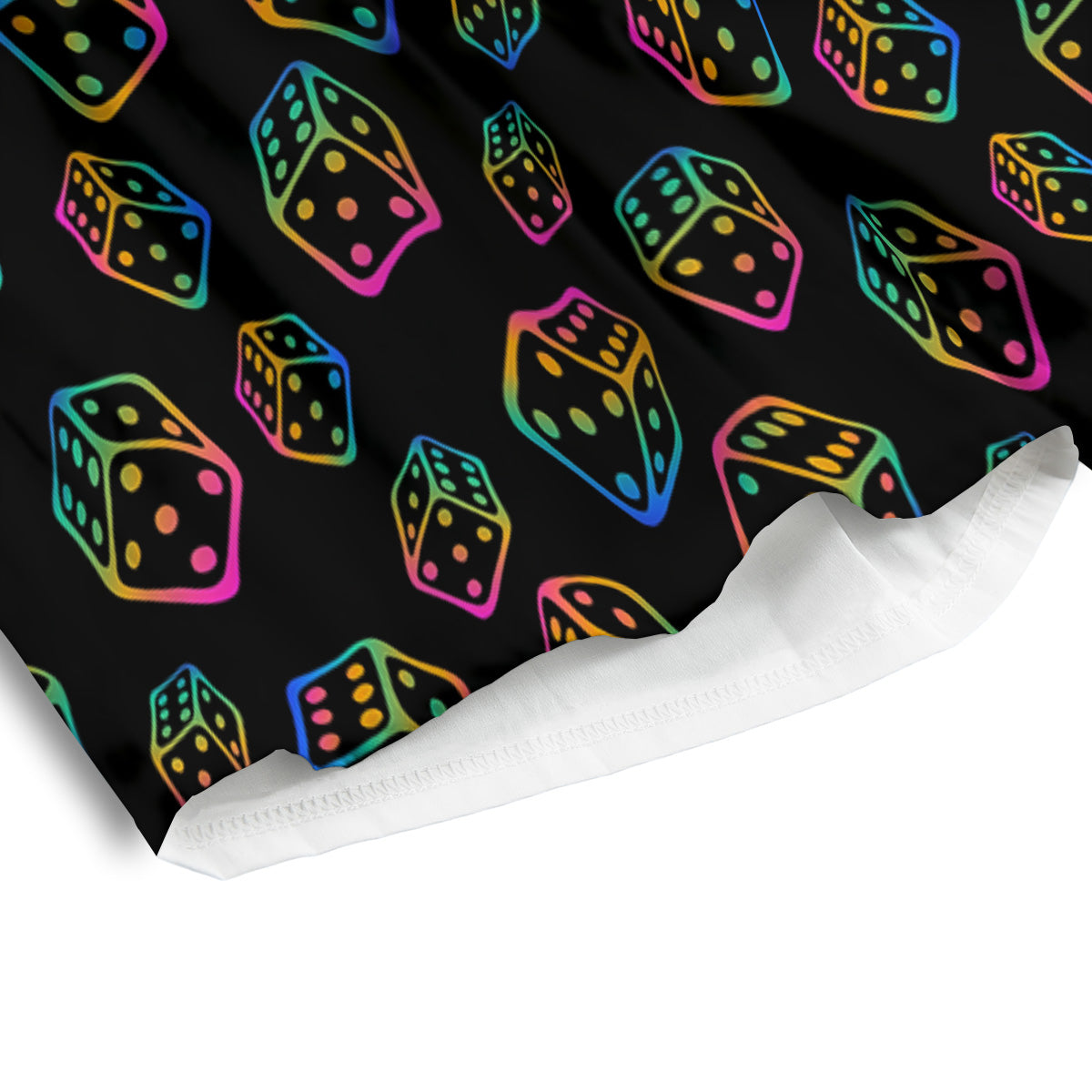 Rainbow Dice Print Pattern Men's Athletic Shorts