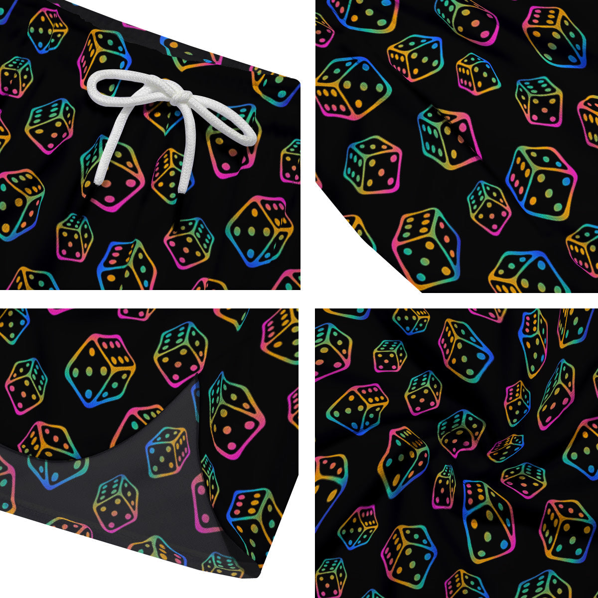 Rainbow Dice Print Pattern Men's Running Shorts-grizzshop