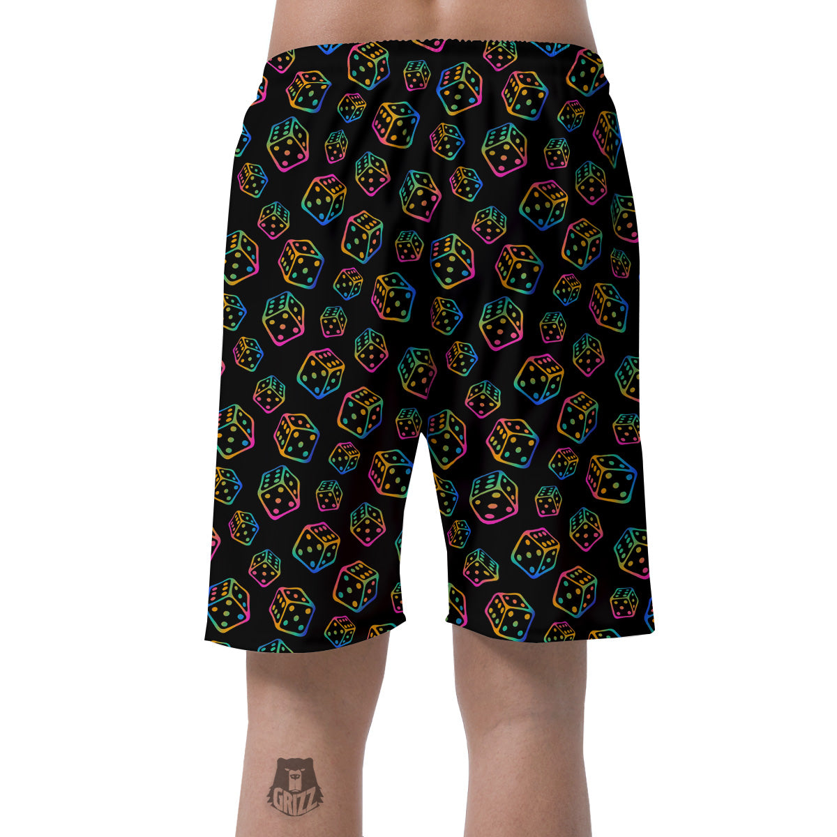 Rainbow Dice Print Pattern Men's Shorts-grizzshop