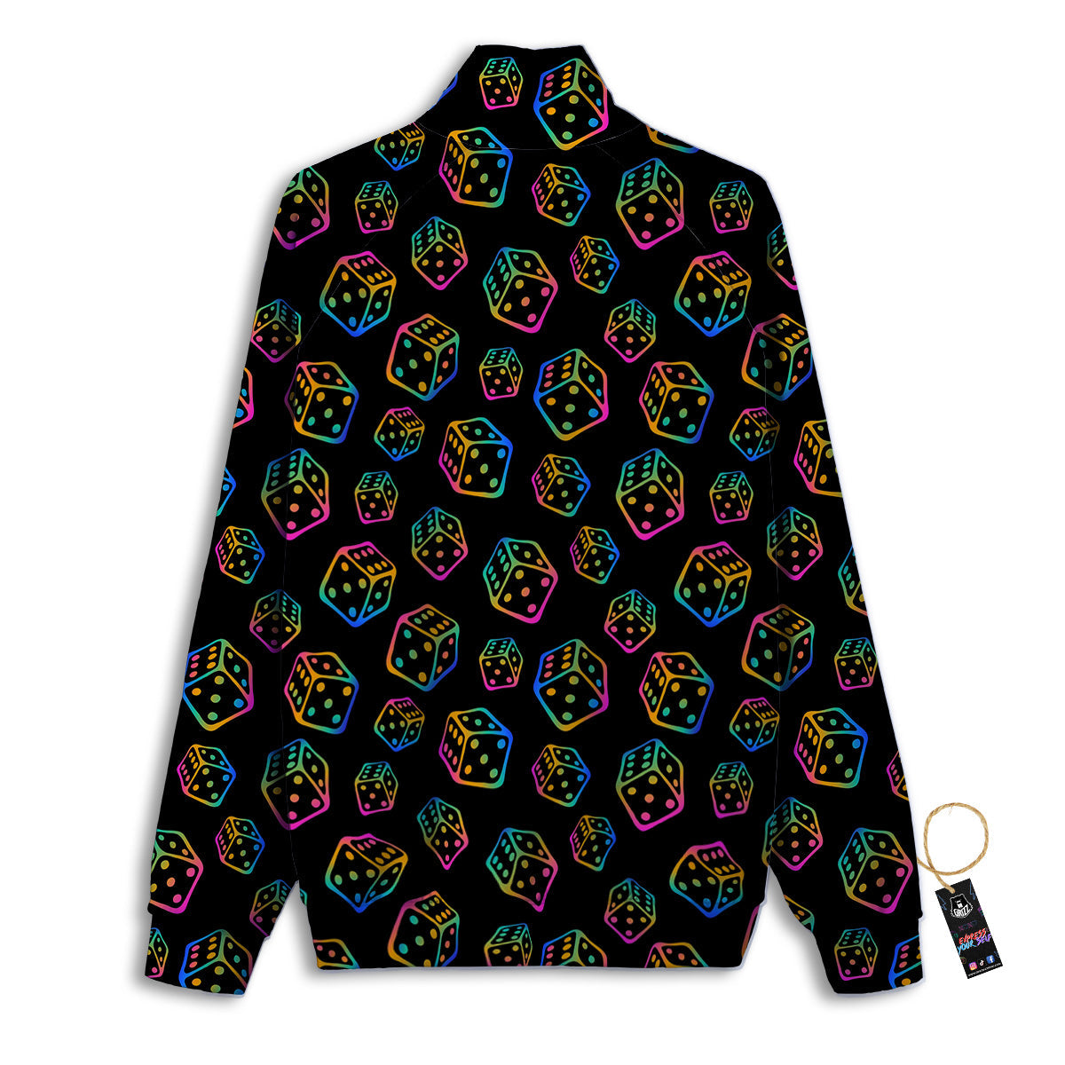Rainbow Dice Print Pattern Track Jacket-grizzshop