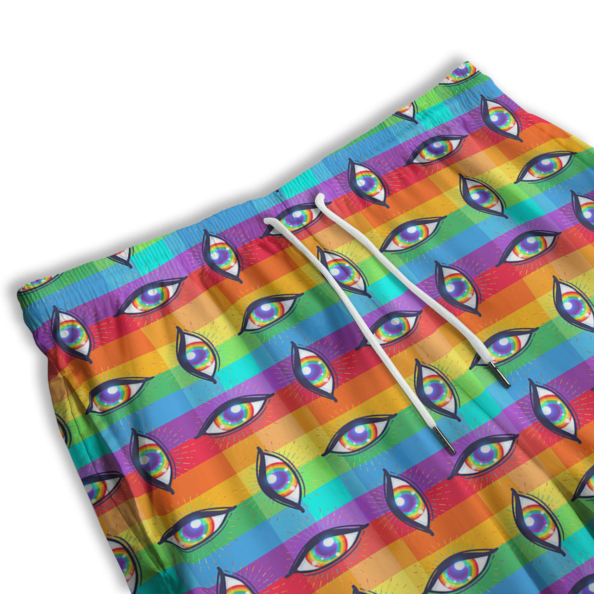 Rainbow Eyes LGBT Pride Print Pattern Men's Athletic Shorts