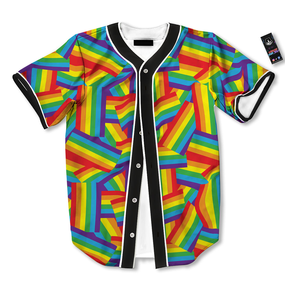 Rainbow Flag LGBT Pride Pattern Baseball Jersey-grizzshop