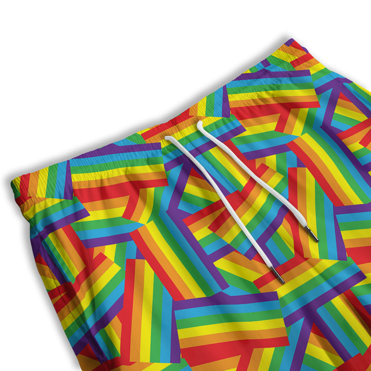 Rainbow Flag LGBT Pride Pattern Men's Athletic Shorts