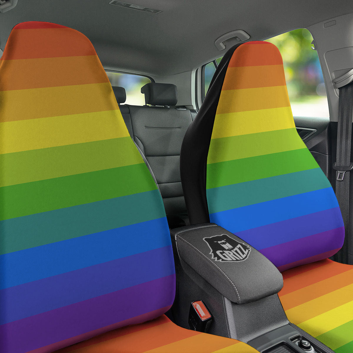 Rainbow Flag LGBT Pride Print Car Seat Covers-grizzshop