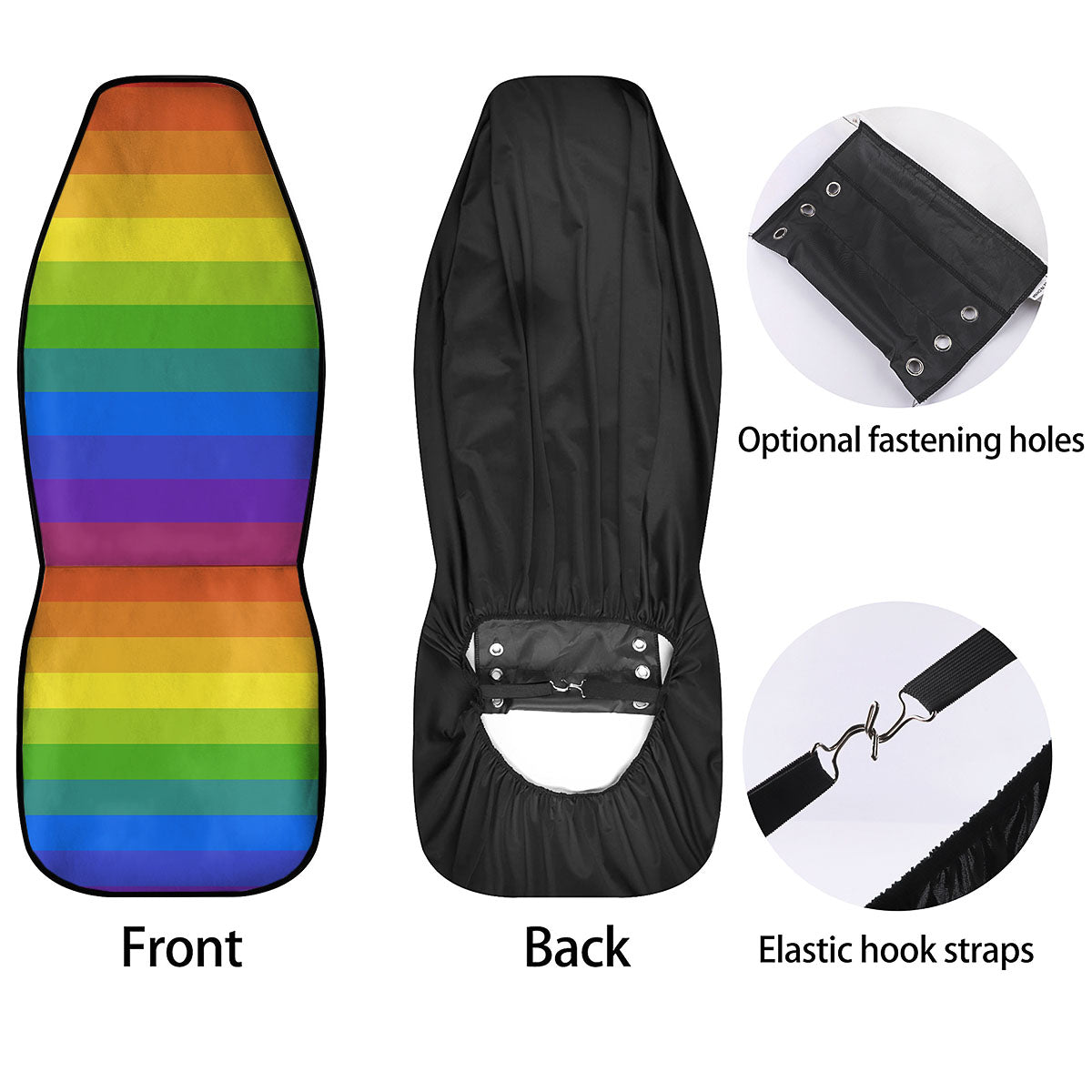 Rainbow Flag LGBT Pride Print Car Seat Covers-grizzshop