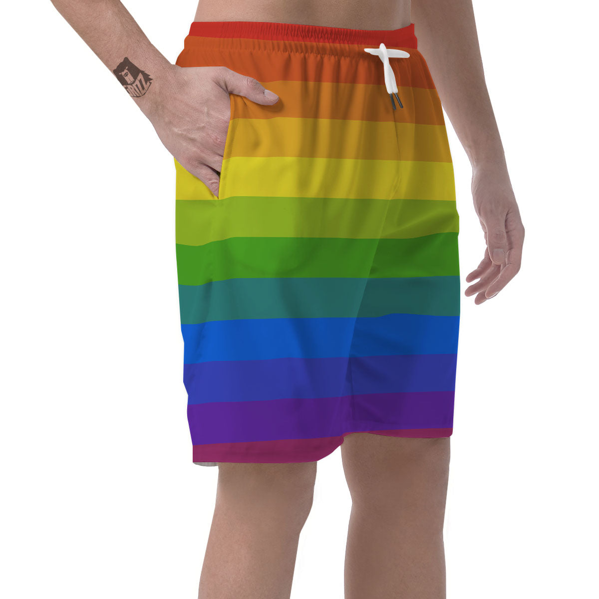 Rainbow Flag LGBT Pride Print Men's Shorts-grizzshop