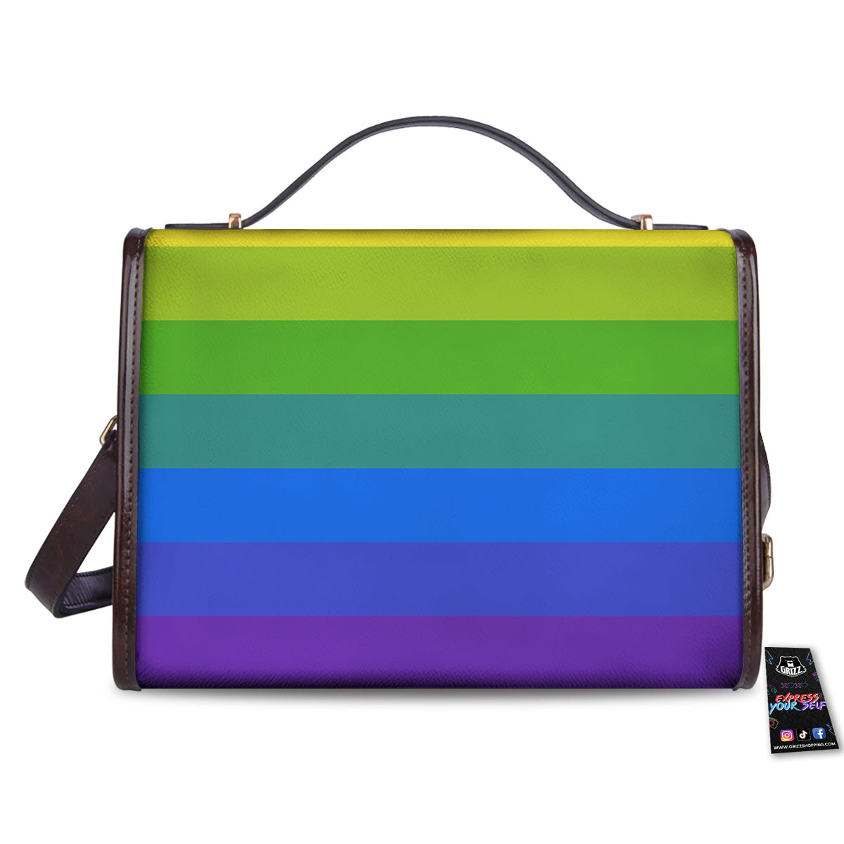 Rainbow Flag LGBT Pride Print Women's Satchel Bag-grizzshop