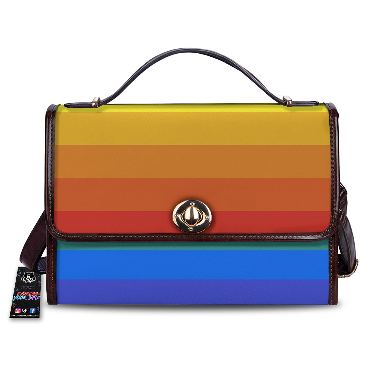 Rainbow Flag LGBT Pride Print Women's Satchel Bag-grizzshop