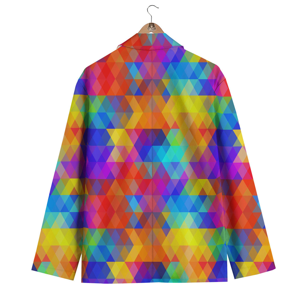 Rainbow Geometric Print Pattern Men's Blazer-grizzshop