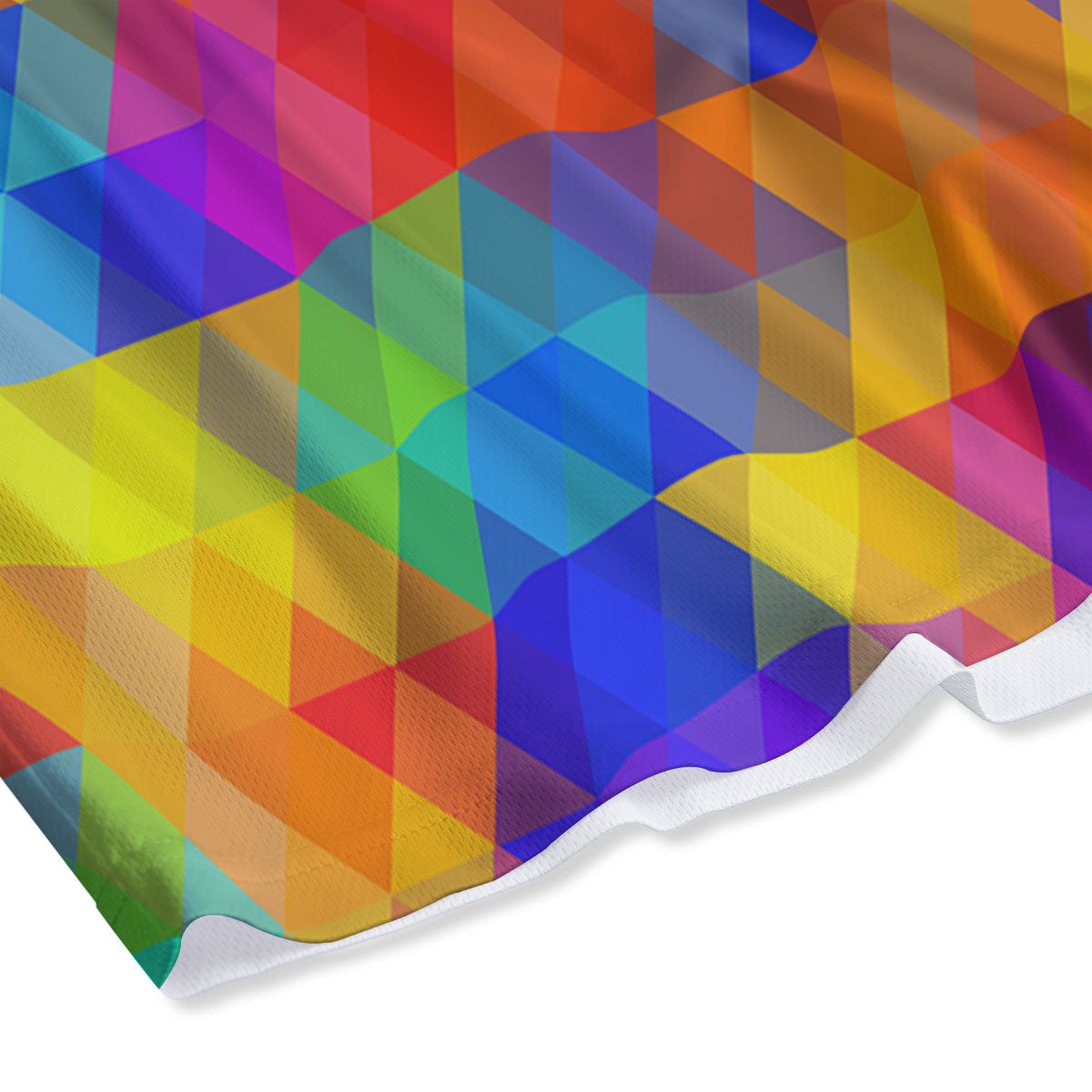 Rainbow Geometric Print Pattern Mesh Shorts