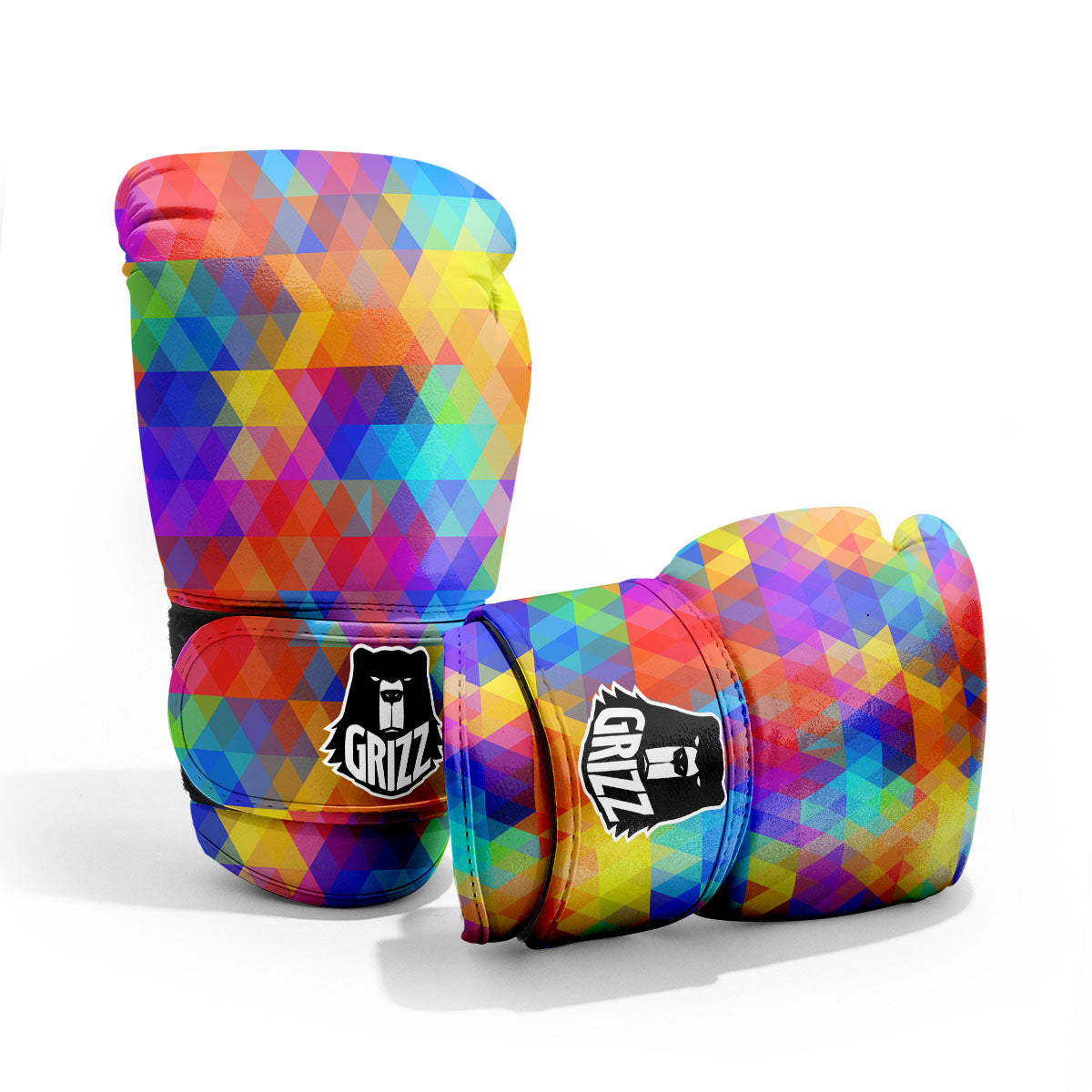 Rainbow Geometric Print Pattern Pro Boxing Glove