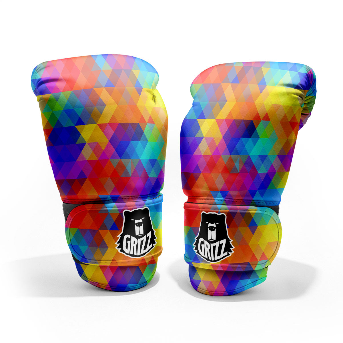 Rainbow Geometric Print Pattern Pro Boxing Glove