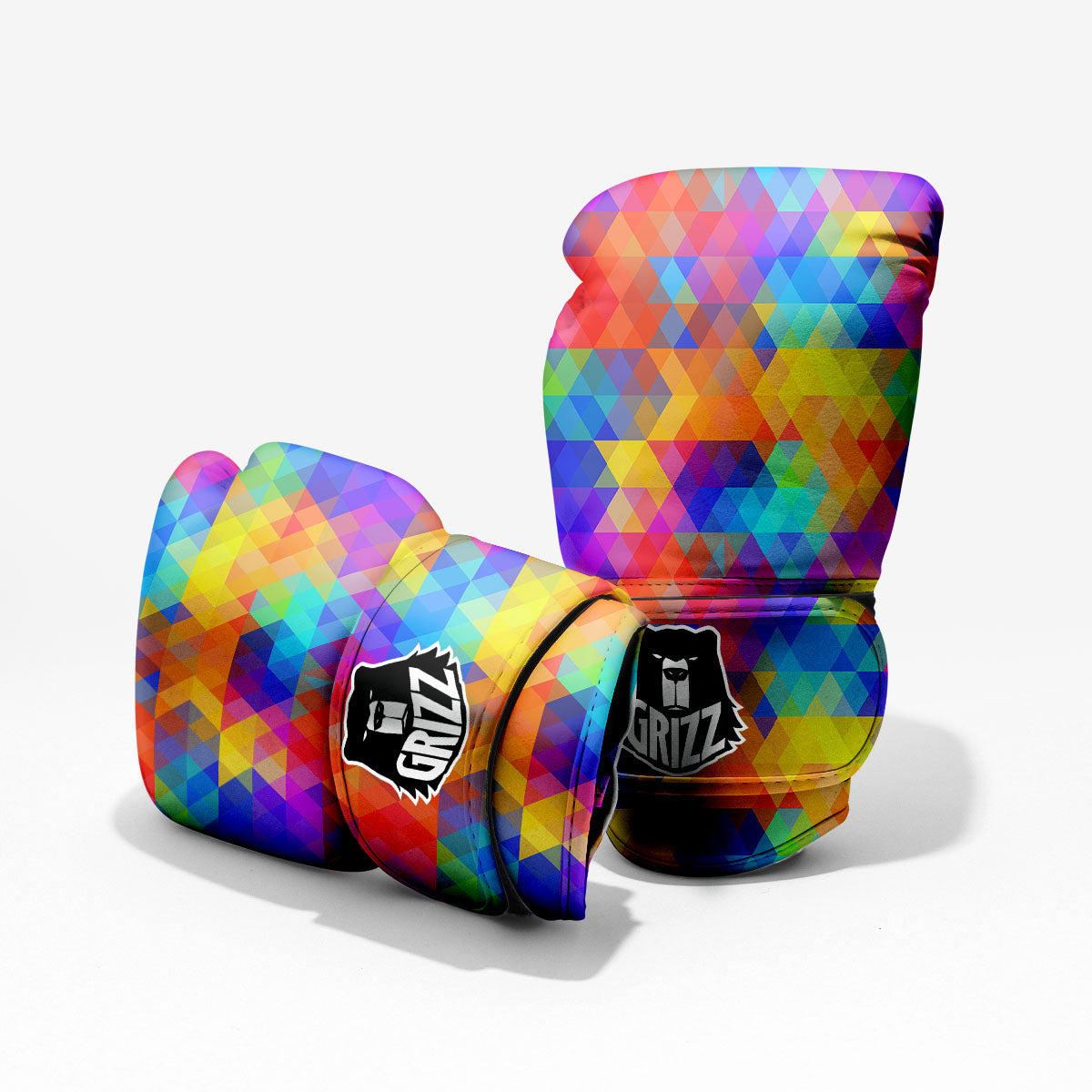 Rainbow Geometric Print Pattern Pro Boxing Glove
