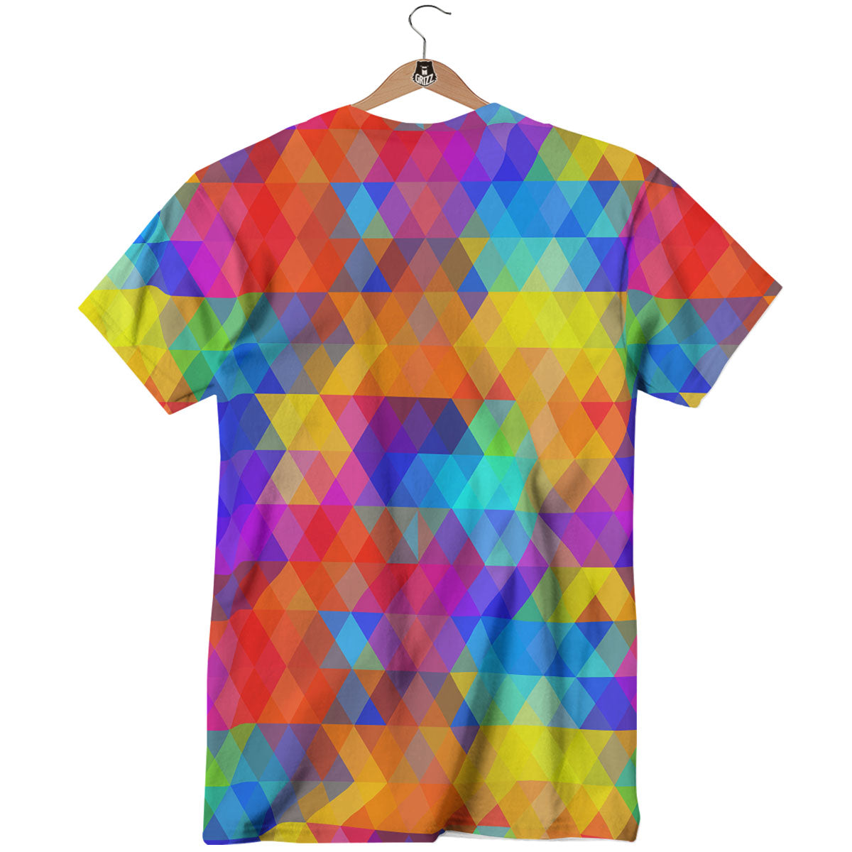 Rainbow Geometric Print Pattern T-Shirt-grizzshop