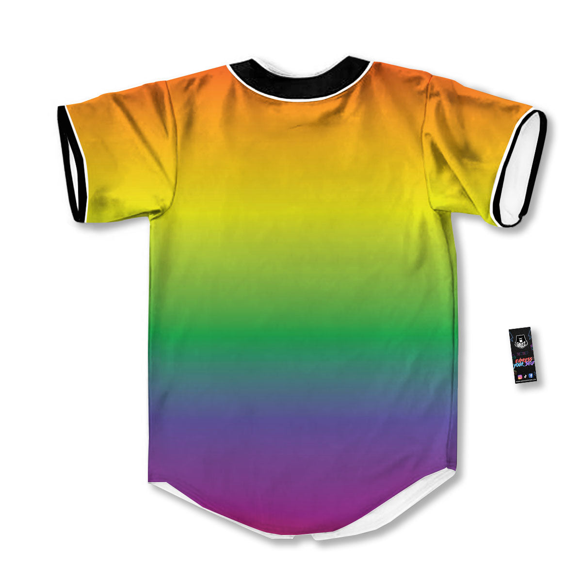 Rainbow Gradient LGBT Pride Print Baseball Jersey-grizzshop