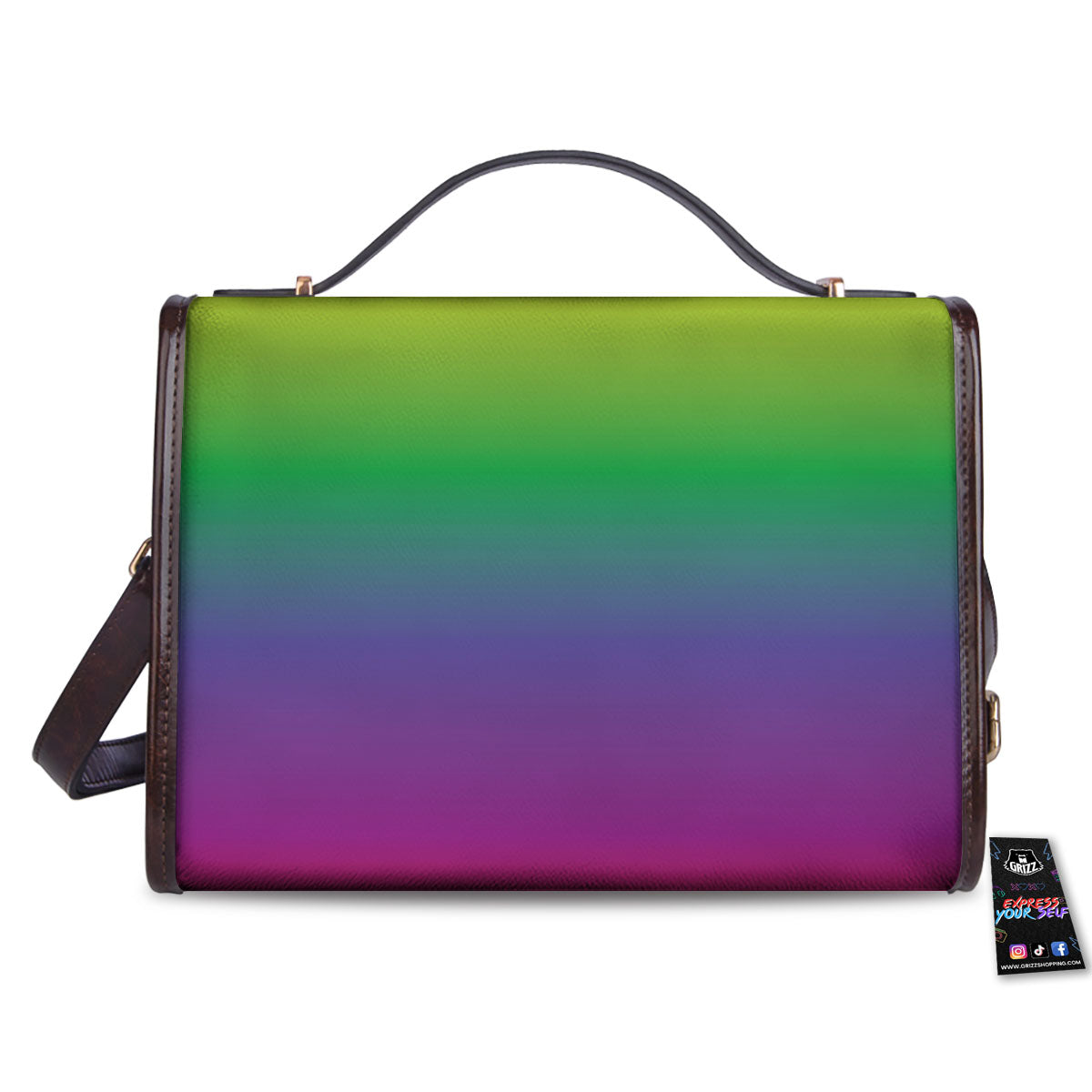 Rainbow Gradient LGBT Pride Print Women's Satchel Bag-grizzshop