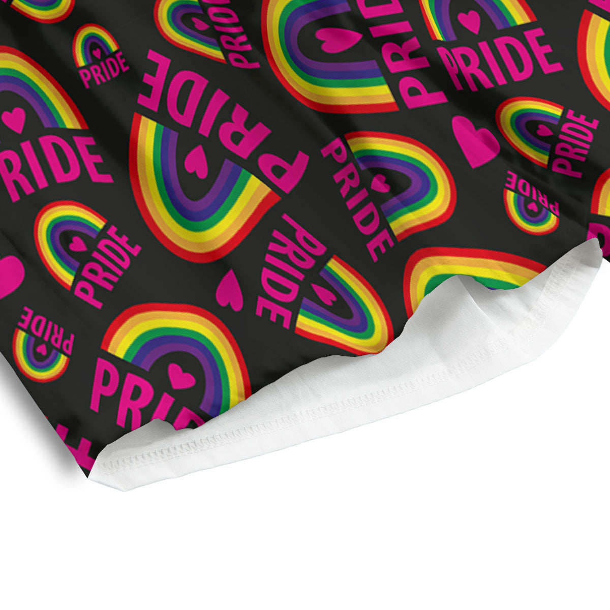 Rainbow Heart LGBT Pride Print Pattern Men's Athletic Shorts