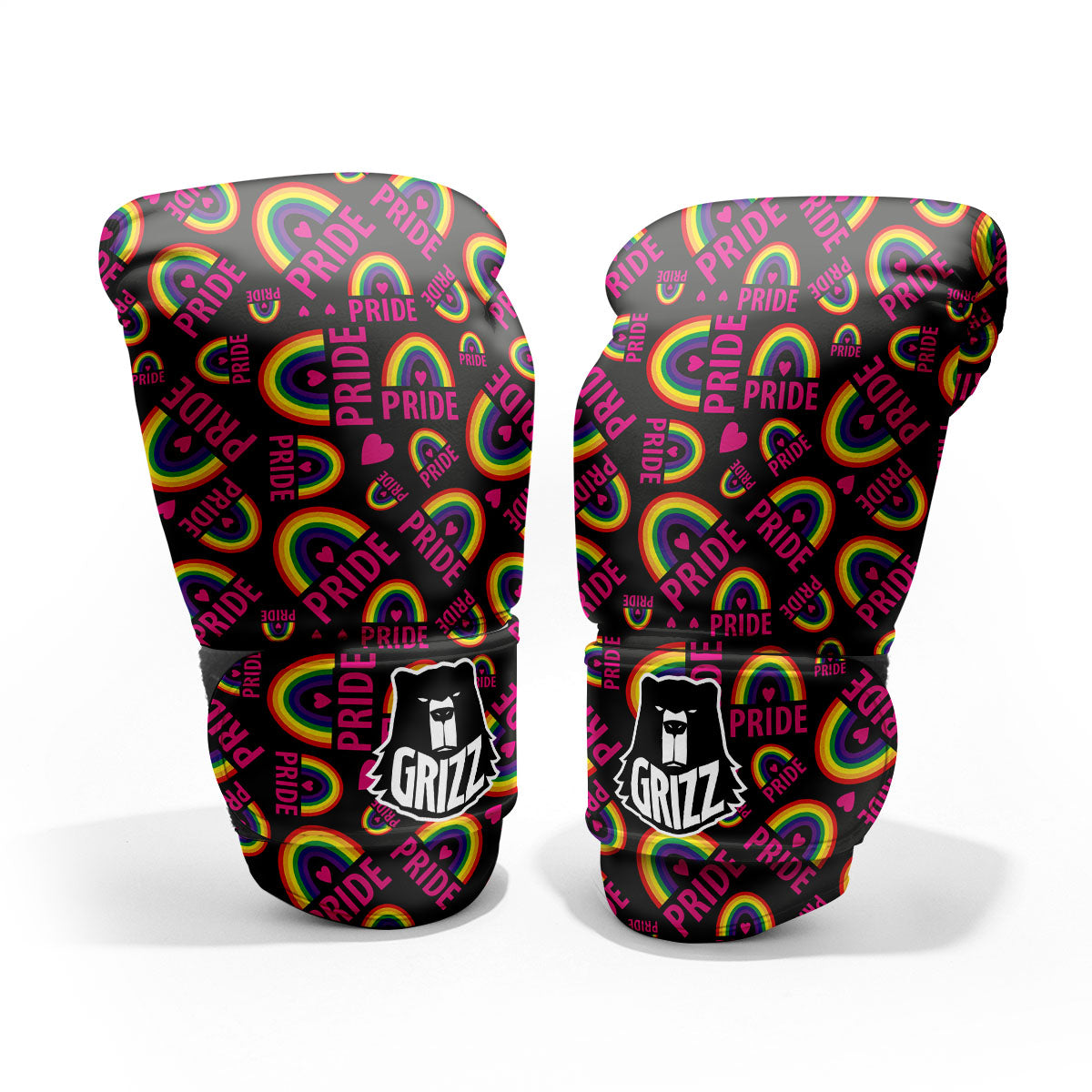 Rainbow Heart LGBT Pride Print Pattern Pro Boxing Glove