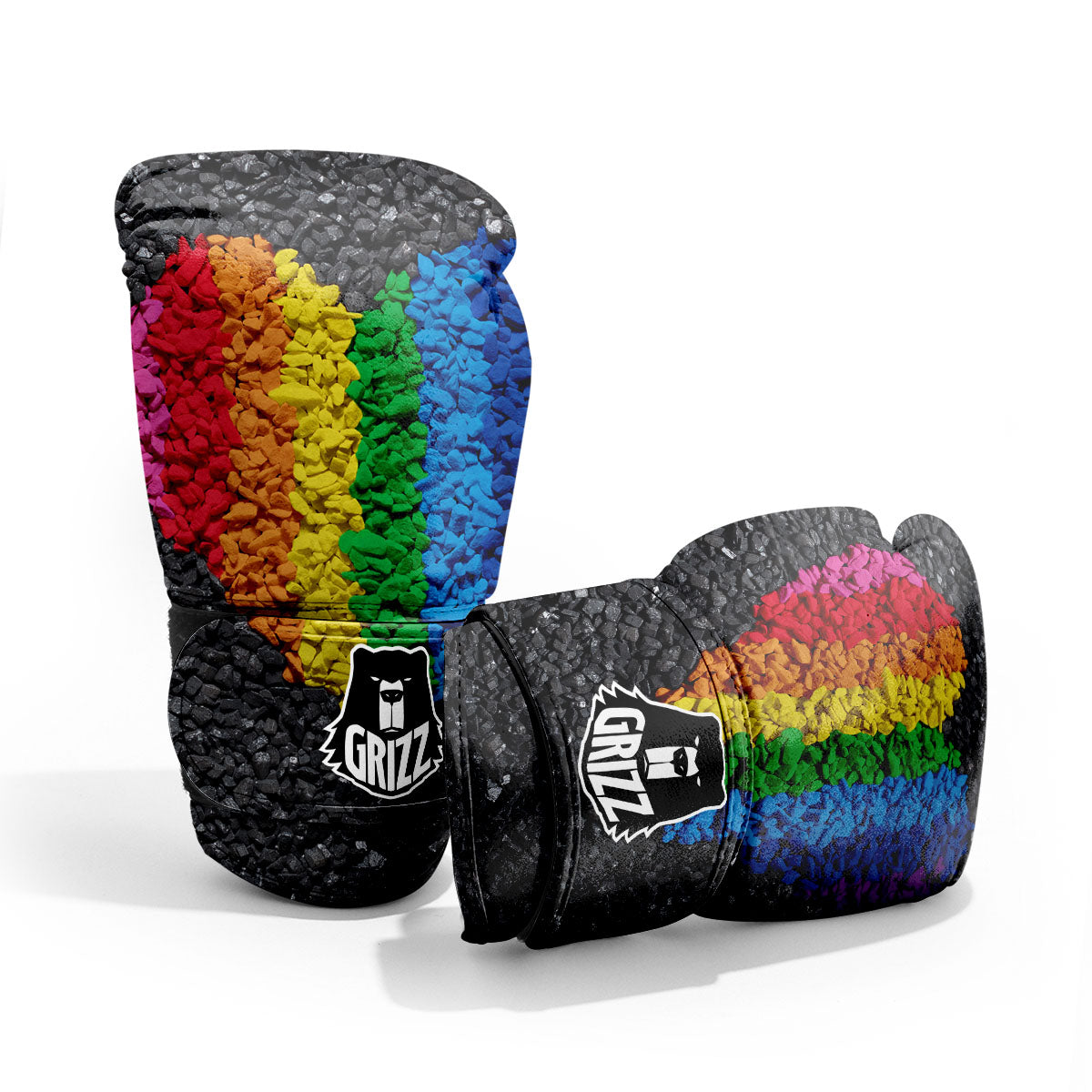 Rainbow Heart Stones LGBT Pride Print Pro Boxing Glove