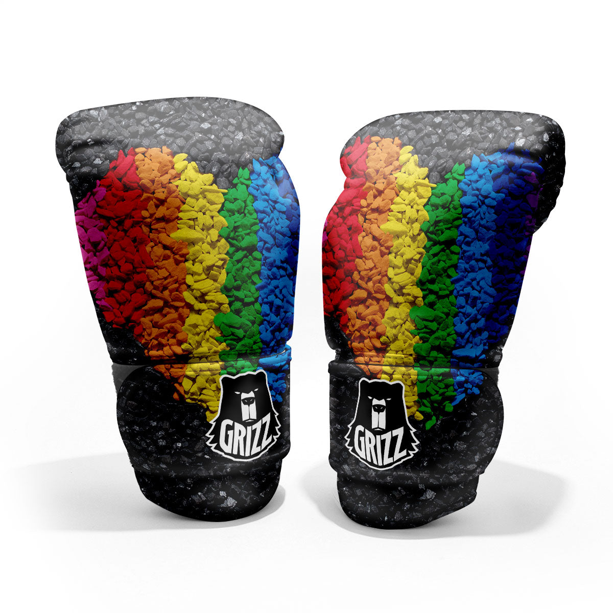 Rainbow Heart Stones LGBT Pride Print Pro Boxing Glove