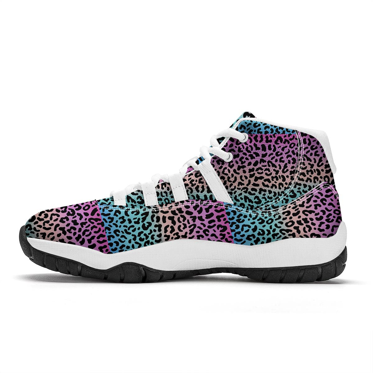 Rainbow Leopard White Bball Shoes-grizzshop