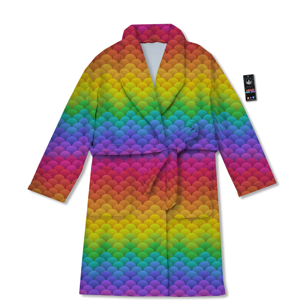 Rainbow Light Blobs Print Pattern Bathrobe-grizzshop